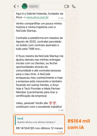 Depoimento gerou R$164 mil com IA